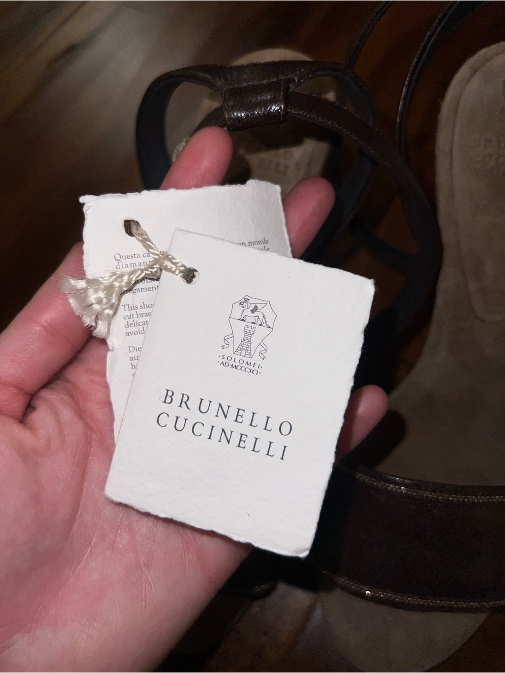 NWT Brunello Cucinelli Dark Brown Goat Leather Monili Sandal SIZE IT 35 (US 5) - Picture 8 of 14